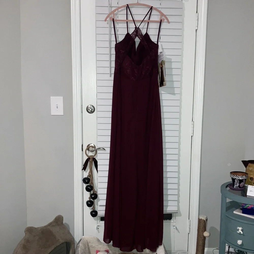 $50 SALE Mori Lee Wine Gown - Picture 7 of 11